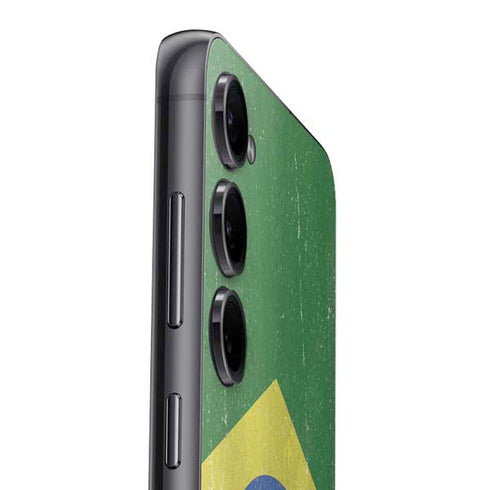 Brazil Flag Distressed Galaxy S25 Skin